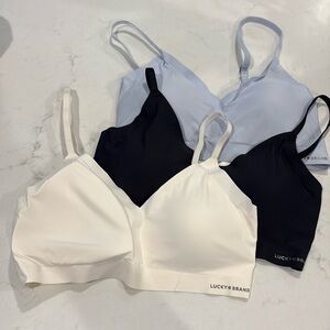 Lucky Brand Cream and Blue Intimates Collection